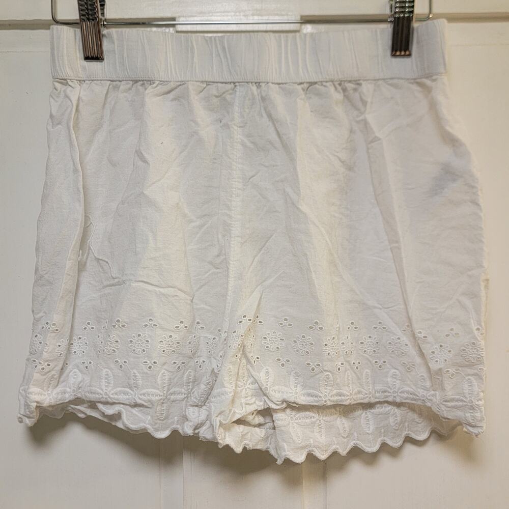 Calypso St. Barth Eyelet Lace Trim Cotton Shorts - Size Small